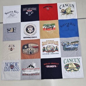 Custom Blankets made from tshirts, sweaters, jerseys and other shirts with Fleece backing image 19