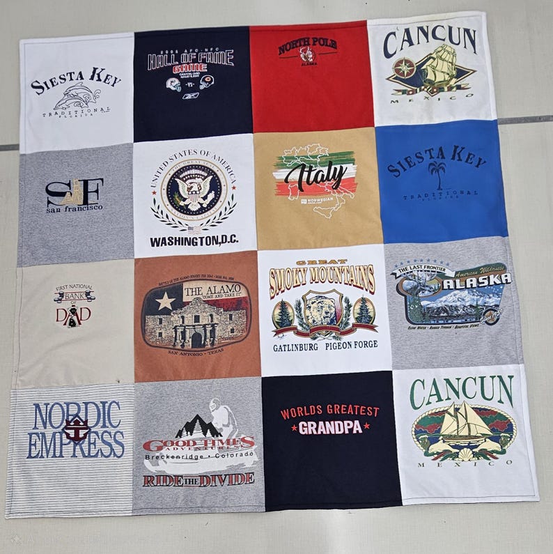 Custom Blankets made from tshirts, sweaters, jerseys and other shirts with Fleece backing image 19