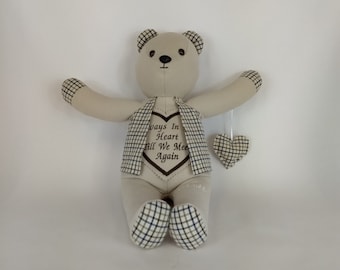 Custom Memory Bear made from your loved ones' clothing - A heartfelt keepsake
