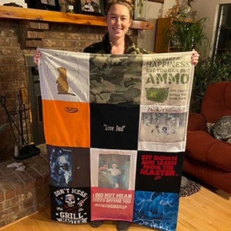 Custom Blankets made from t-shirts, jerseys an other shirts with Fleece backing image 5