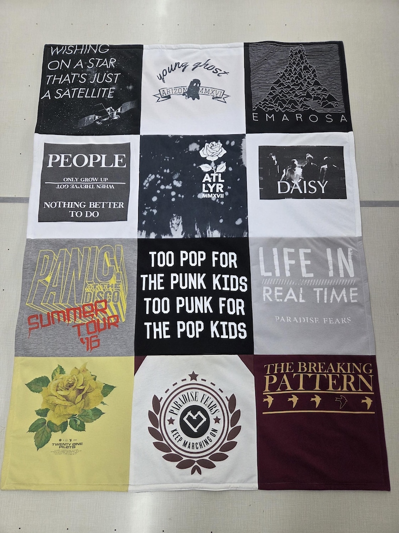 Custom Blankets made from tshirts, sweaters, jerseys and other shirts with Fleece backing image 16