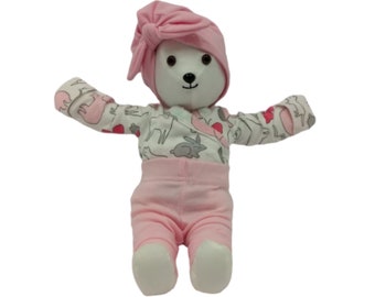 Memory Bears from Baby Blankets, Bear from Baby's first Outfit, Memory baby bears, Stuffed Animals made from baby clothing