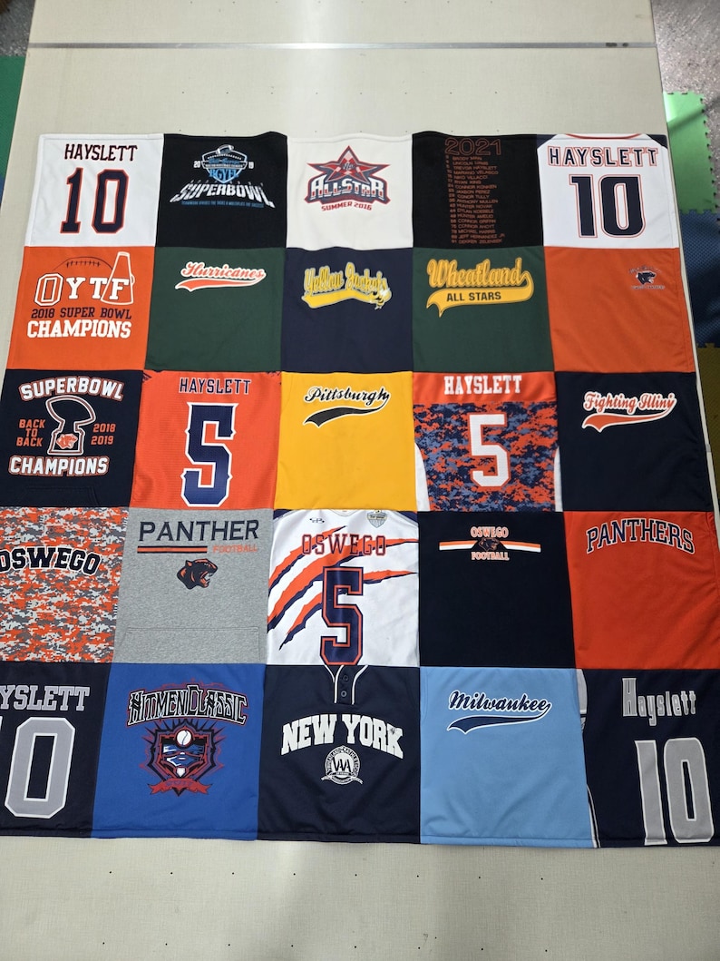 Custom Blankets made from tshirts, sweaters, jerseys and other shirts with Fleece backing image 15