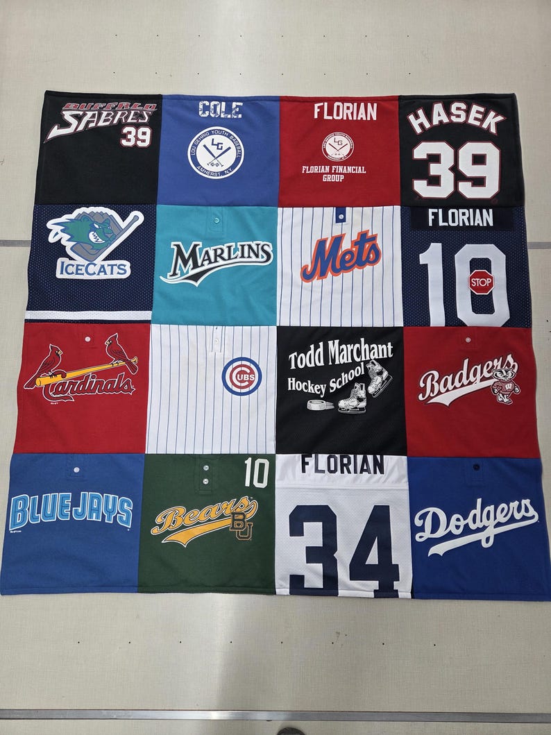 Custom Blankets made from tshirts, sweaters, jerseys and other shirts with Fleece backing image 12