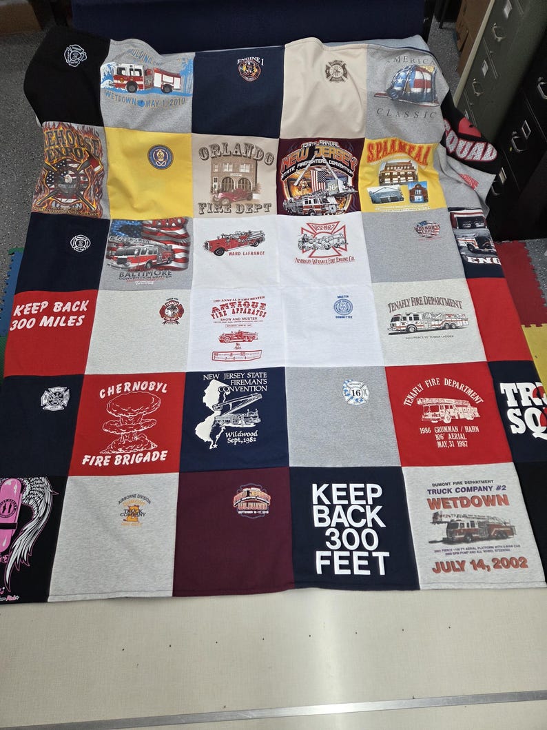 Custom Blankets made from tshirts, sweaters, jerseys and other shirts with Fleece backing image 13