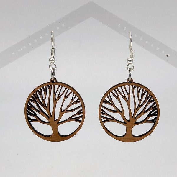 Tree earrings - SVG vector pattern for laser cutting