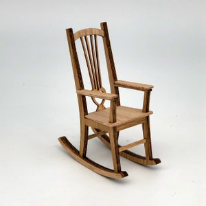 1:12 Scale Miniature Rocking Chair - SVG vector pattern for laser cutting