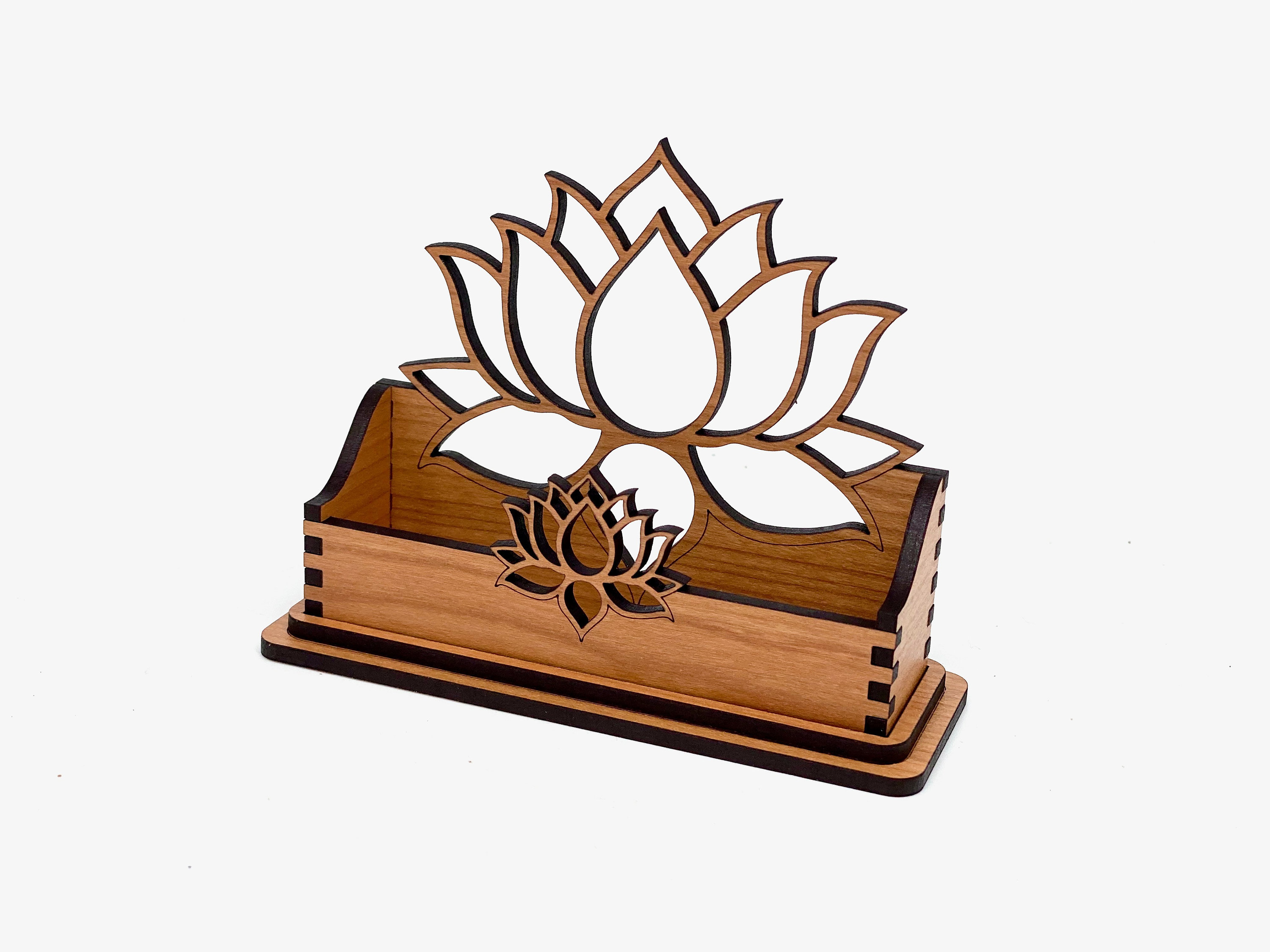 Lotus Business Card Holder SVG Vector Pattern for Laser Etsy UK