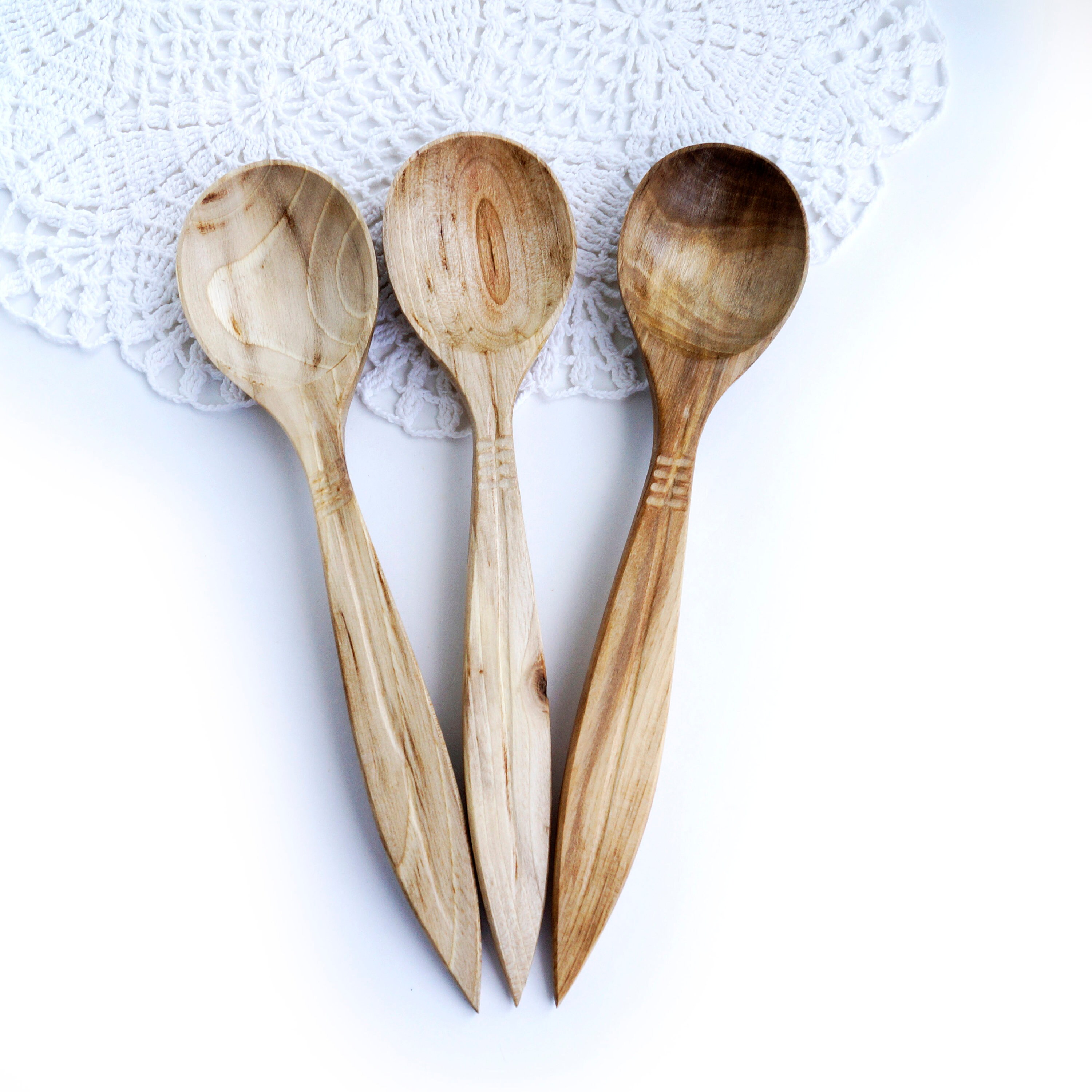 Wooden salad spoons Handcrafted wooden cooking utensils Etsy