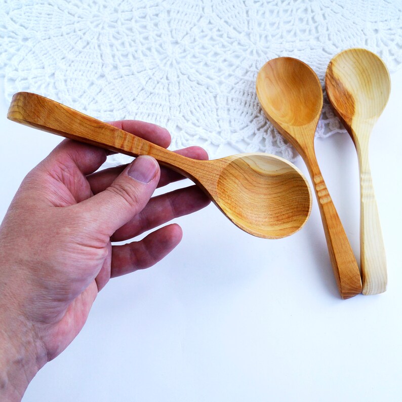 Wooden salad spoons wooden cooking utensils rustic decor Etsy