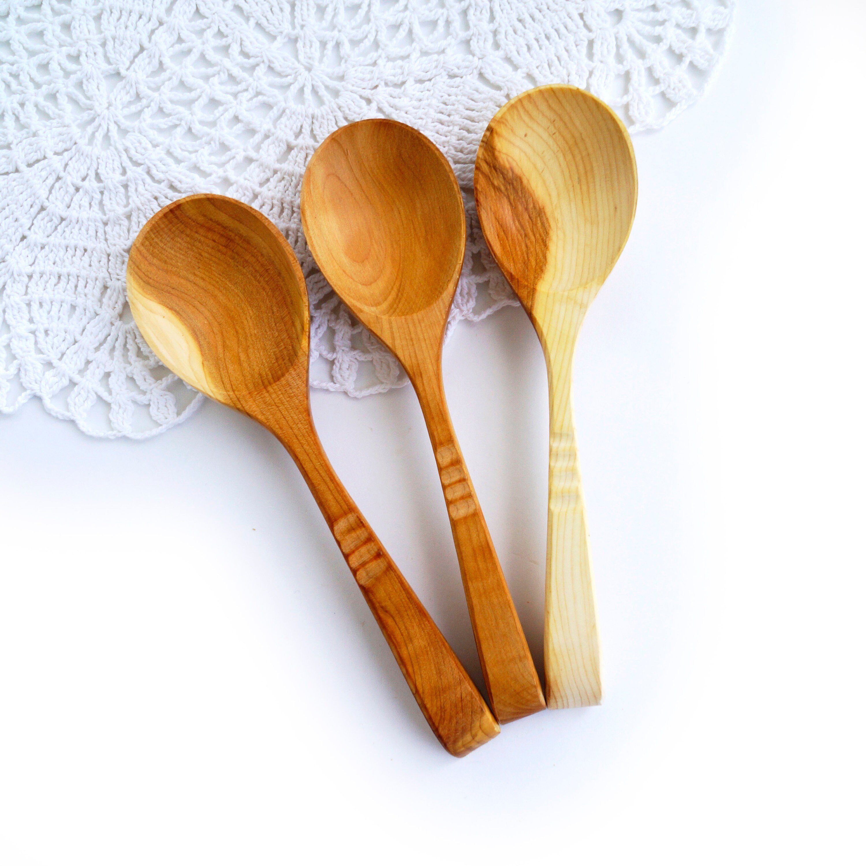 Wooden salad spoons wooden cooking utensils rustic decor Etsy
