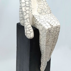 Sculpture Couple Raku Céramique Amoureux Mariage Cadeau Décoration Amitié Affection image 2