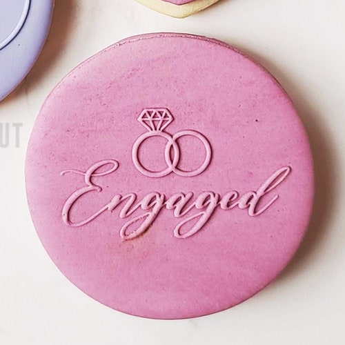 Engaged Fondant Embosser Stamp Wedding Bride Stamp Bridal Etsy