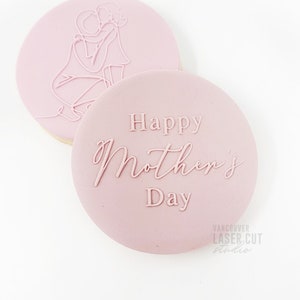 Happy Mothers Day Cookie Fondant Embosser Stamp - Cookie Stamp - Floral Embosser Stamp - Fondant Cookie Stamp - Baking Supplies