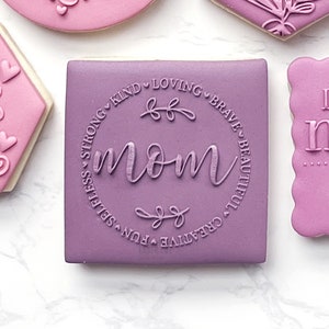 MOM words - Raised Fondant Stamp - Cookie Stamp - Mom Embosser Stamp - Fondant Cookie Stamp - Baking Supplies - Vancouver BC