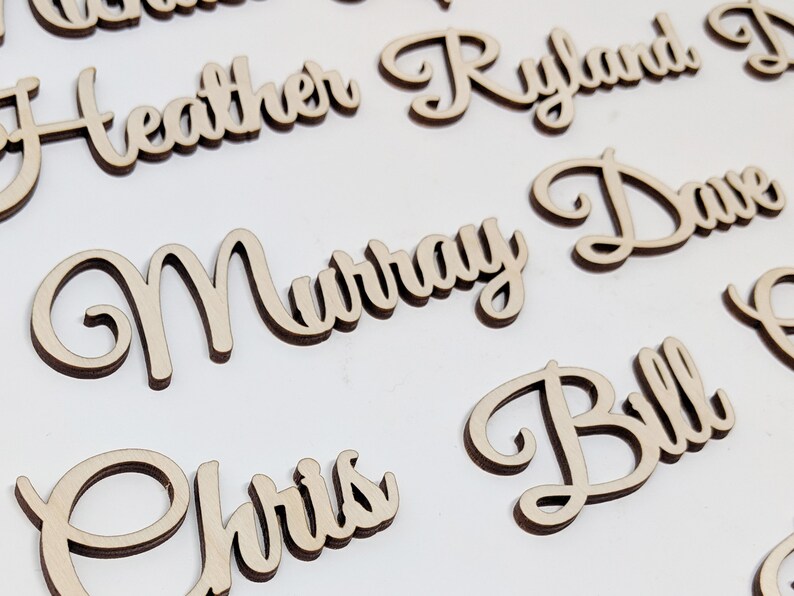 Name Plates Wedding Decor Laser Cut Names Plate Cards Etsy