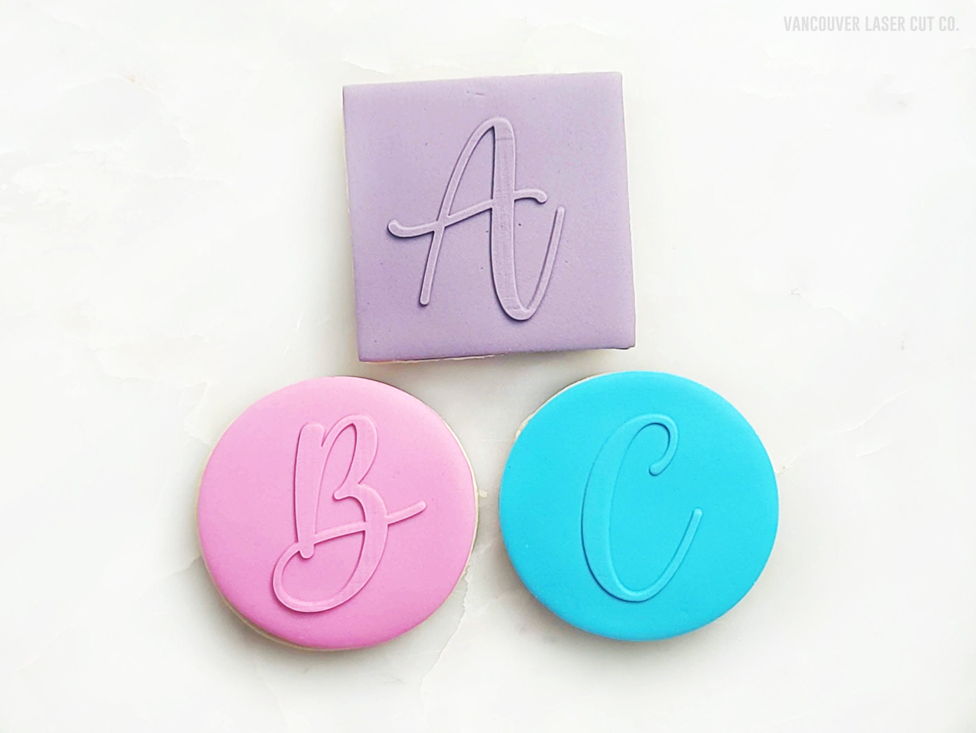 Individual Script Letters AZ Cookie Fondant Embosser Stamp Etsy