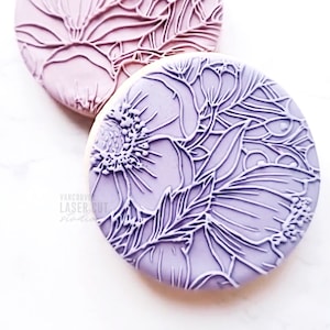 Full Floral Pattern - Raised Fondant Embosser Stamp - Cookie Stamp - Flower Embosser Stamp - Fondant Cookie Stamp - Bake Supplies