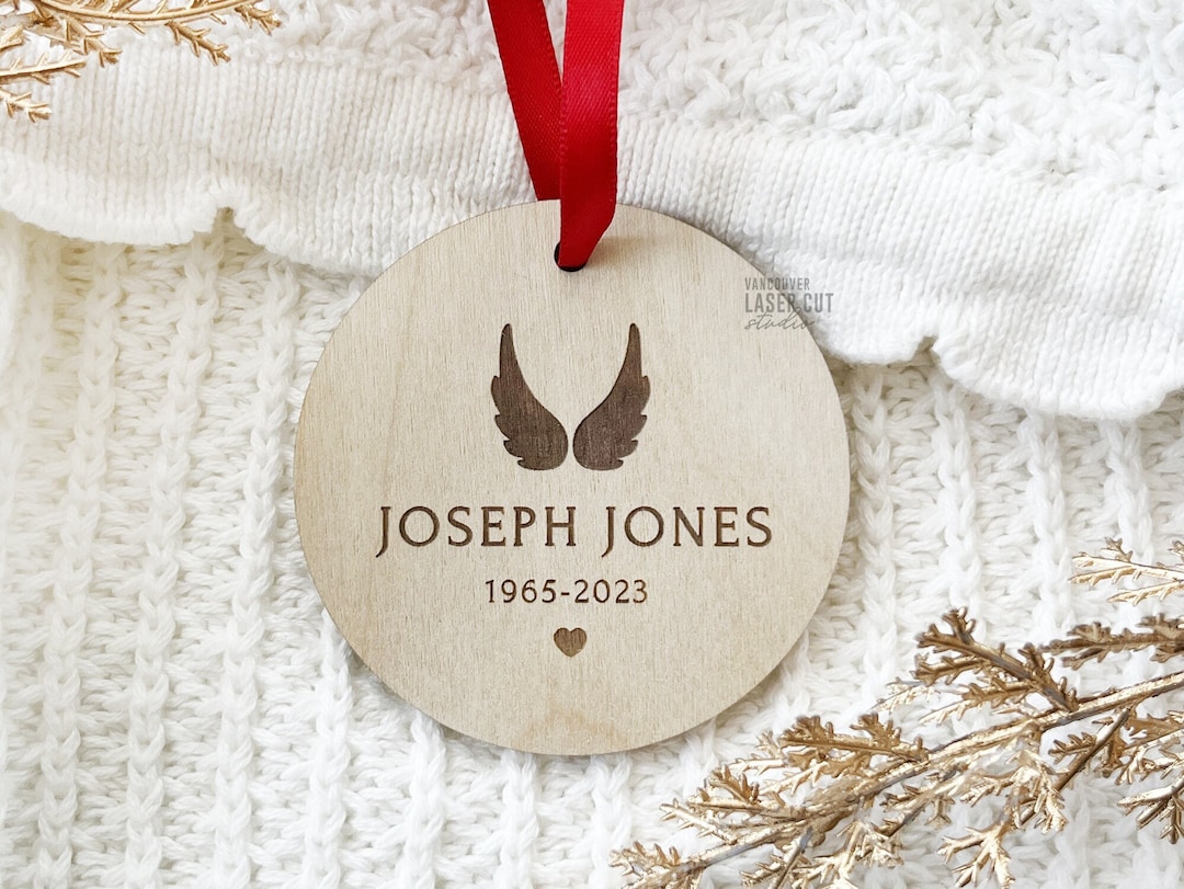 Simple Memorial Forever in Our Hearts Ornament Engraved Wood or ...