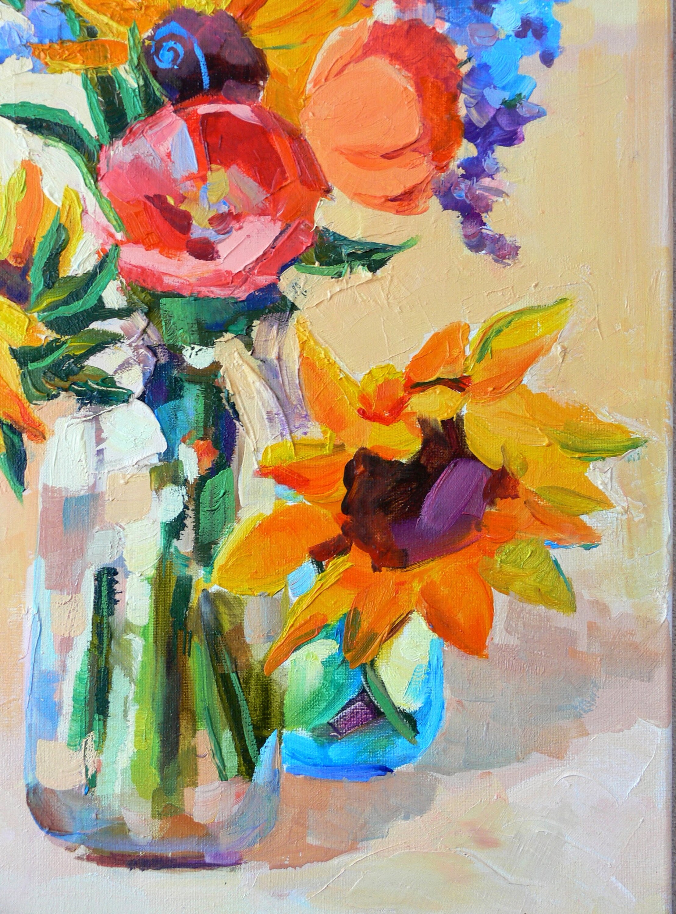 Sunflowers GIFT for HER Original OIL Painting Floral Still Etsy