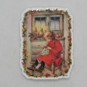 Cross Stitching Girl Needle Minder/Cover Minder
