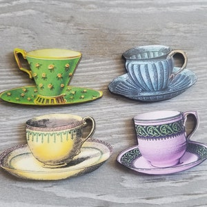 Wooden Teacup Needle Minders