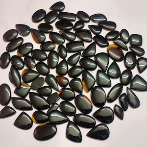 Top quality Black Onyx Gemstone, black Onyx Cabochon, Mix Shape Loose Gemstone, Amazing Onyx Stone for jewelry, Fancy Black Onyx Stone.