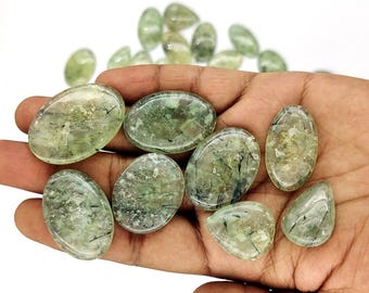 Unique Green Prehnite Loose Gemstone Cabochon Wholesale Lot