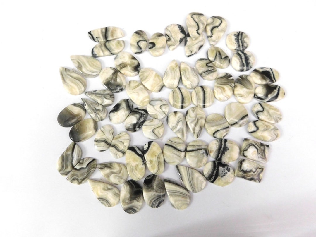 Matching Zebra Onyx Pair Beautiful Zebra Onyx Cabochon Pair Natural
