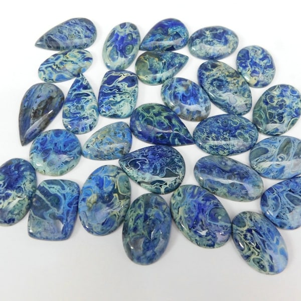 Blue Plume Root Agate Lot, Natural Plume Root gemstone, Blue Plume Root Agate Cabochon, Blue Plume Root Agate Loose Stone Wholesale lot