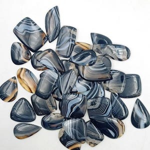Amazing Black Onyx Cabochon Lot, Unique Banded Onyx Gemstone lot, Beautiful Onyx Loose Gemstone, Best Quality Black Banded Onyx Gemstone.