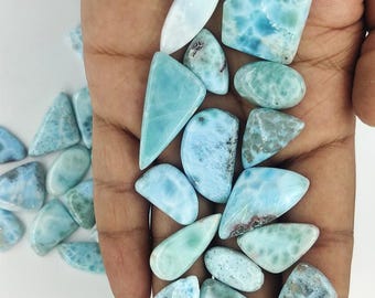 Handmade Larimar Cabochon Natural Gemstone for Jewelry Making Wholesale Lot