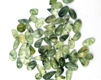 Natural Green Prehnite Cabochon Lot Handmade Gemstone Jewelry Making Wholesale LotGemstone, Handmade Mix Shape Cabochon Wholesale Lot