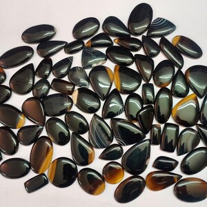 Natural Black Onyx Gemstone, black Onyx Cabochon, Mix Shape Loose Gemstone, Amazing Onyx Stone for jewelry, Top quality Black Onyx Stone.