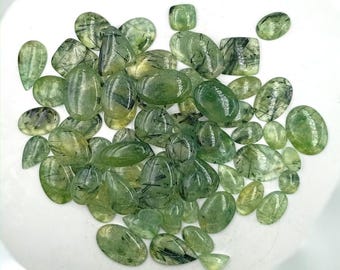 Natural Green Prehnite Loose Gemstone Cabochon Wholesale Lot