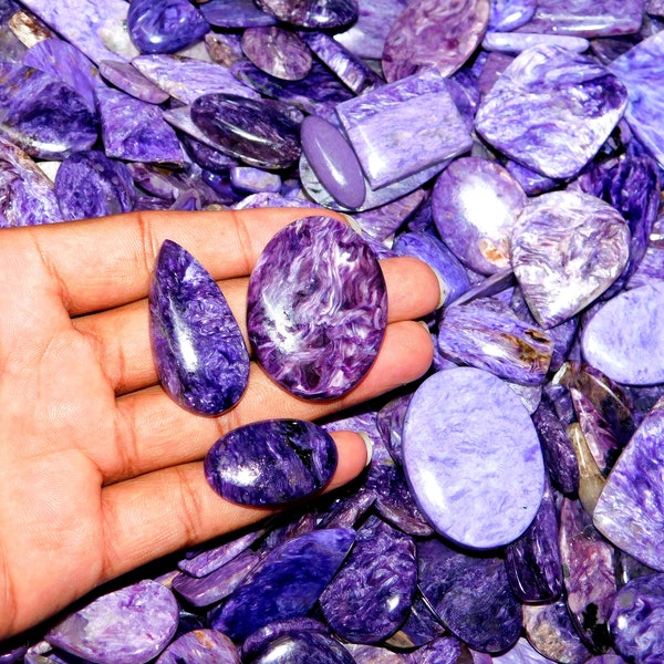 Natural Russian Charoite Cabochon Charoite Cabochon Lot Charoite Gemstone Charoite loose stone Purple Charoite Wholesale Lot Charoite Cabs