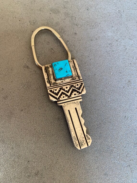 Sterling Turquoise Key Chain