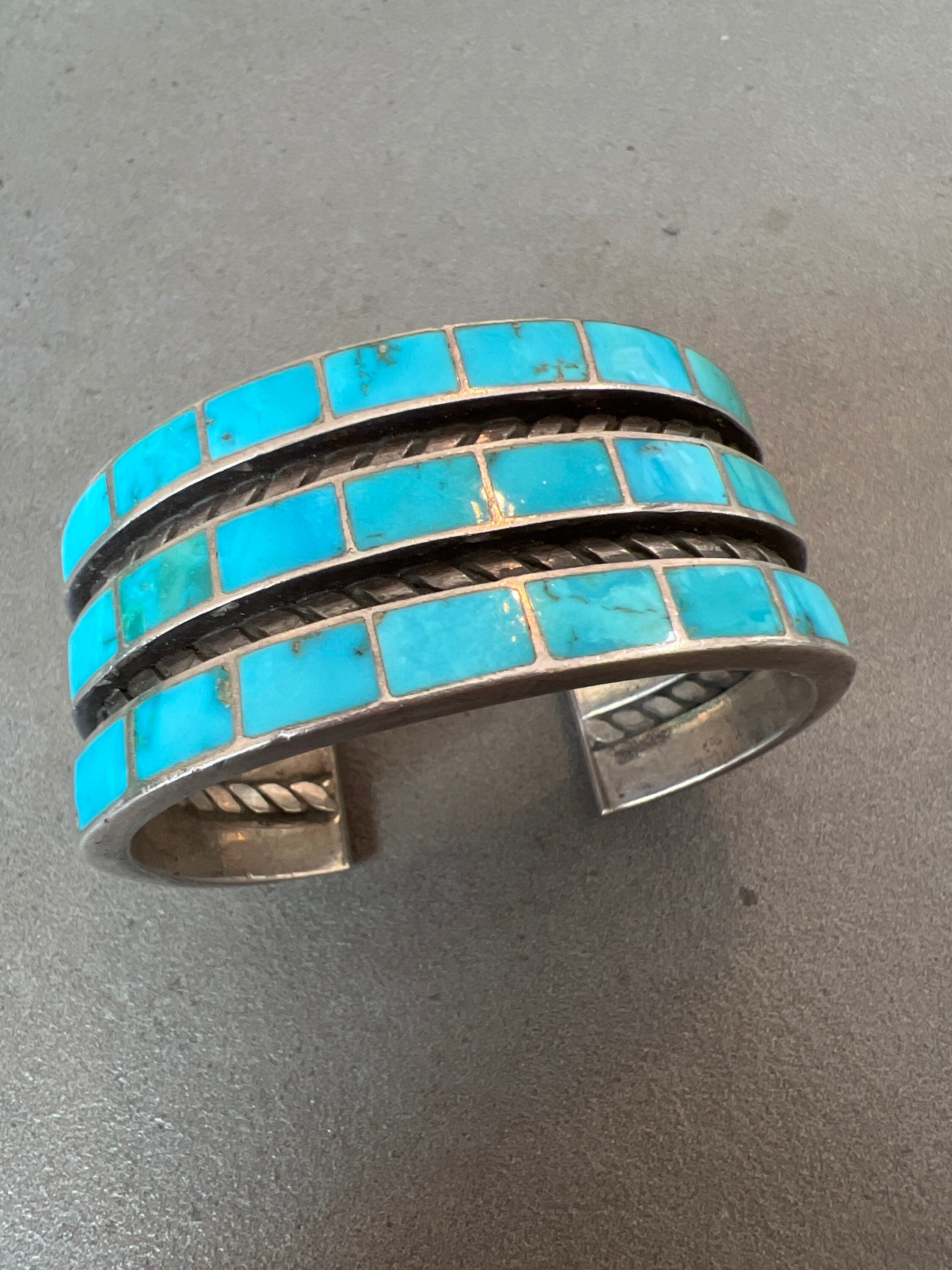 爆安 Mt.hill Chip Inlay Cuff Green Turquoise samvet.cz