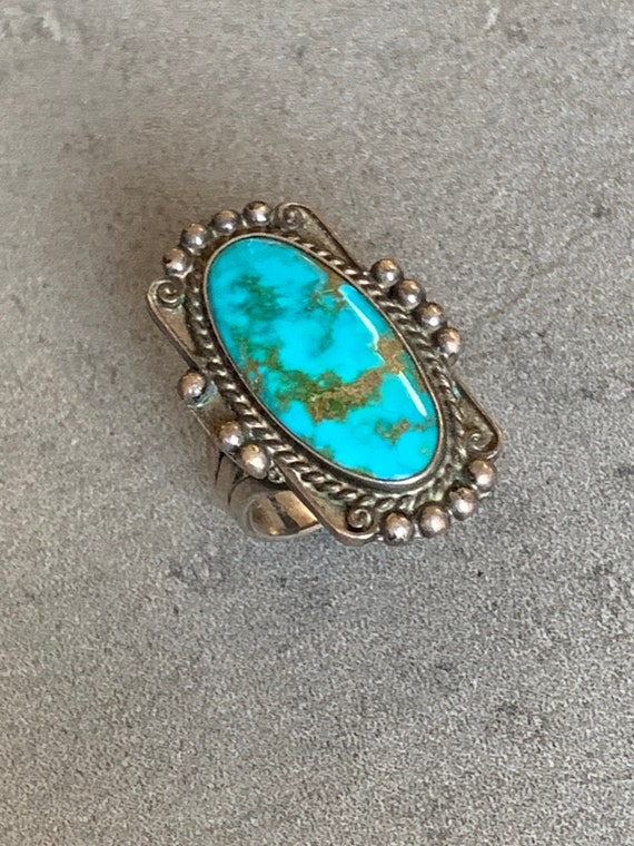 Sterling Blue Gem Turquoise Ring