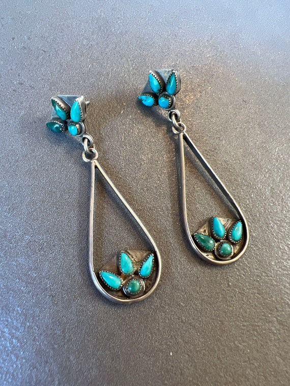 Zuni Sterling Turquoise Earrings