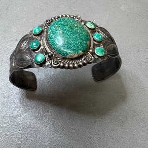 Fred Harvey Era Sterling Turquoise Bracelet