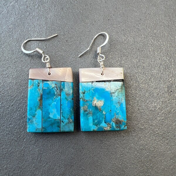 Veronica Tortalita Turquoise Mother of Pearl Earrings