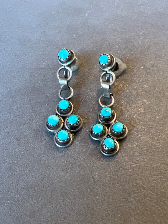 Sterling Turquoise Zuni Earrings