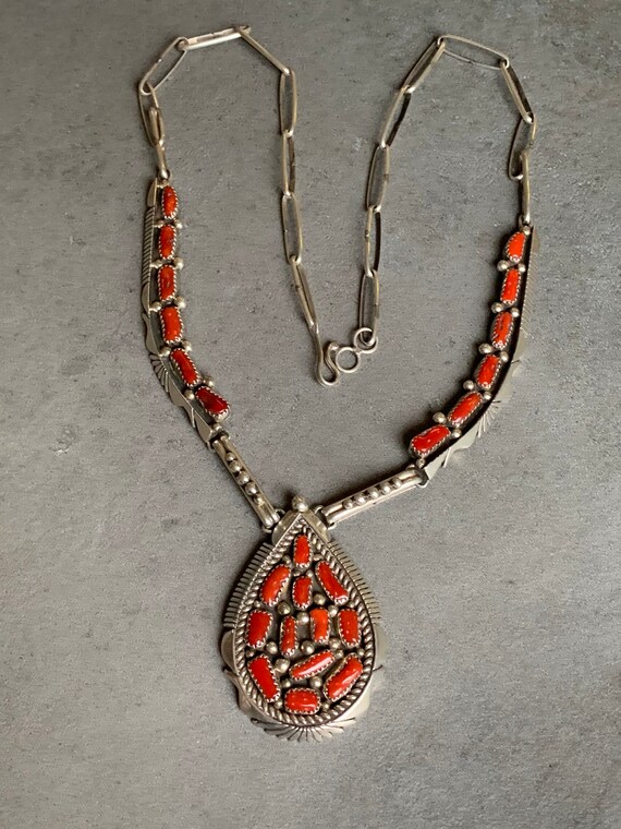 Sterling Natural Mediterranean Coral Necklace