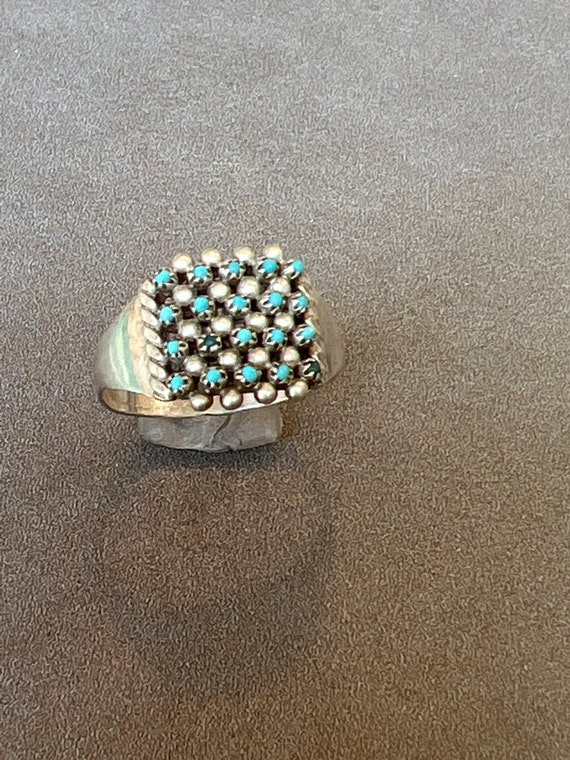 Zuni Sterling Turquoise Ring - image 1