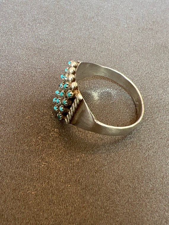 Zuni Sterling Turquoise Ring - image 4