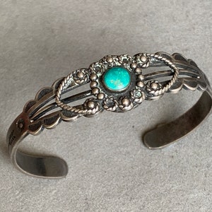 Fred Harvey Era Sterling Turquoise Bracelet