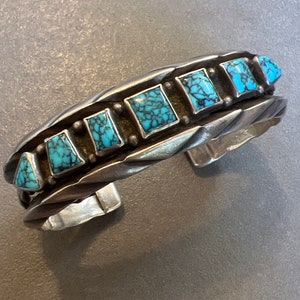 Vintage Sterling Turquoise Cuff