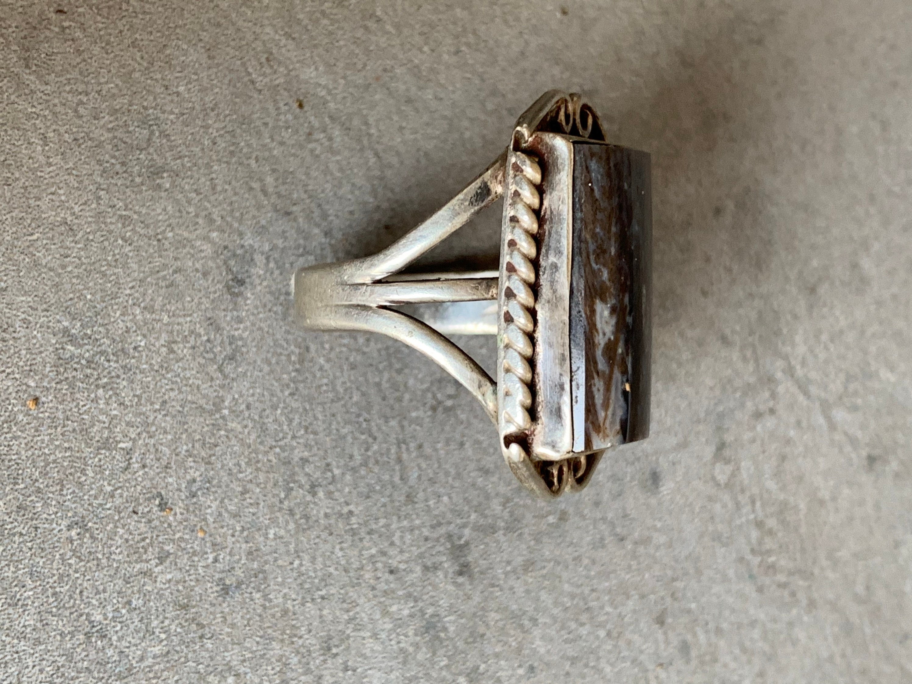 Petrified Wood/fred Harvey Era Sterling Ring - Etsy