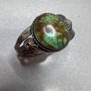 Fred Harvey Era 925 Turquoise Cuff Bracelet